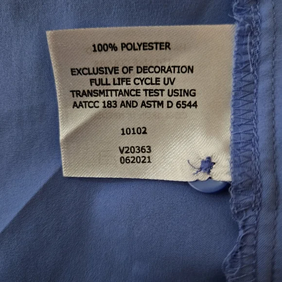 Coolibar Sky Blue Asymmetrical Tunic Top UPF50 Spring Summer Resort Vacation - Picture 13 of 15